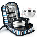 Tri-Polar Stainless Steel Dinnerware Bowls Fork Spoons Chopsticks Tableware
