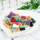 30X Suede Leather Tassel For Keychain Jewelry DIY Pendant Charms Findings Set H7