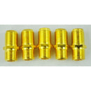 5 Pcs F-Type Female to Female Coaxial Barrel Coupler Adapter Connector