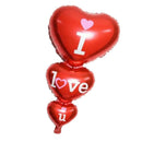 Red Triple Hearts Foils Balloon I LOVE YOU Wedding Valentine Party Decor