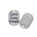 20x Engraving Live Love Laugh Tags Charms Necklace Earring Bracelet Pendants
