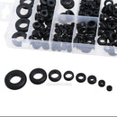 180pcs Ring Rubber Grommets Assortment Sealing Gasket Kit Car Truck Boat Black