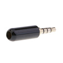 2x 3.5mm 4 Pole Male + Female Repair Headphone Jack Metal Soldering Black
