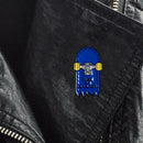 Creative Skateboard Pin Brooch Badge Jacket Clothing Backpack Pins (Blue) A