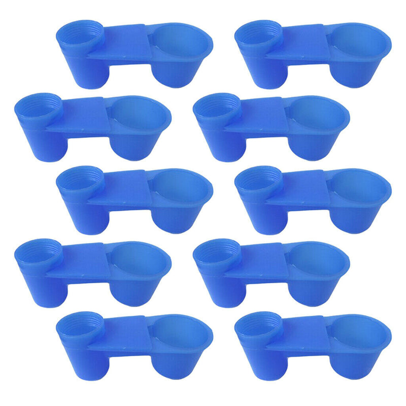 10pcs Blue Bird Drinker Feeder Cups Parrot Water Bottle Feeder for Cage