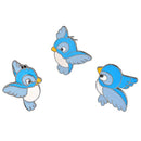 3PCS/Set Enamel Blue Bird Brooch Bin Animal Pin Jacket Shirt Badge Jewelry FT