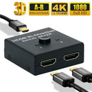 HDMI 2.0 HDTV Cable Switch Switcher Splitter Bi-Direction Hub HDCP 2x1 1x2 AU