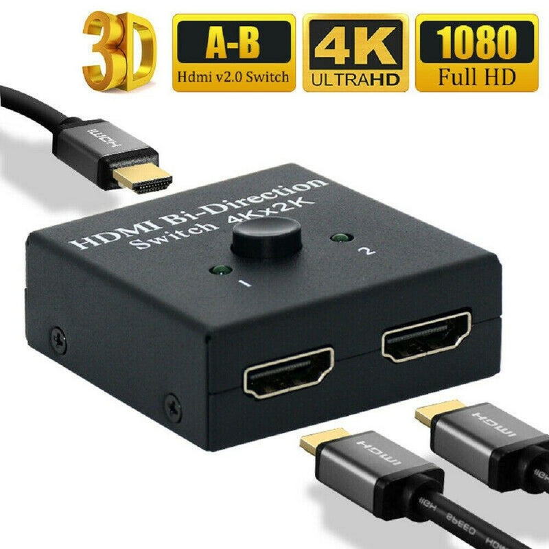 HDMI 2.0 HDTV Cable Switch Switcher Splitter Bi-Direction Hub HDCP 2x1 1x2 AU