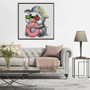 5D DIY Full Drill Diamond Painting Cool Pig Cross Stitch Embroidery Craft