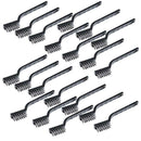 20 Pieces Mini Handle Stainless Steel Wire Bristles Brush Set for Cleaning  J7D2
