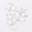 100x Stainless Steel Star Shape Charms Necklace Bracelet Pendants Jewelry Making