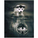 5D Animal Wolf in Mirror Diamond Painting Embroidery DIY Cross Stitch Decor