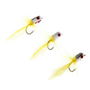 3pcs Topwater Popper Flies Fly Hook Trout Bass Bug Popper Fly Fishing Flies