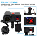 CS-588A1 Motorcycle USB Charger Cigarette Lighter Socket w/Switch Voltmeter