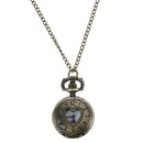 Cut Out Heart Hunter Case Necklace Pocket Watch Bronze Tone For Ladies P5H9