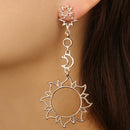Women Boho Asymmetrical Star Sun Moon Drop Dangle Stud Earrings Jewelry Gift3c