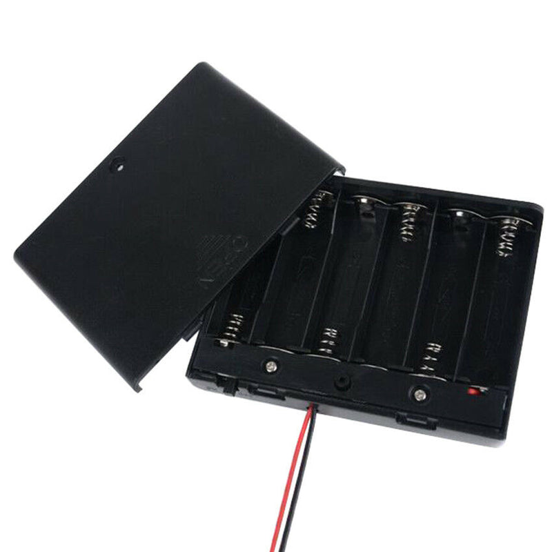 1.5V AA Battery Holder Storage Case box 6x Case ON/OFF Switch with Spring Clip
