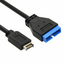 20cm Type-E To 20 Pin Adapter Cable Black Durable USB 3.1  Motherboard