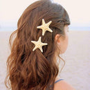 Natural Sea Star Girl Hair Stick Pins Lady Hair Clip Clamp Head Accessories