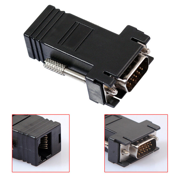 VGA Extender Female/Male to Lan Cat5 Cat5e/6 RJ45 Ethernet Female Adapter