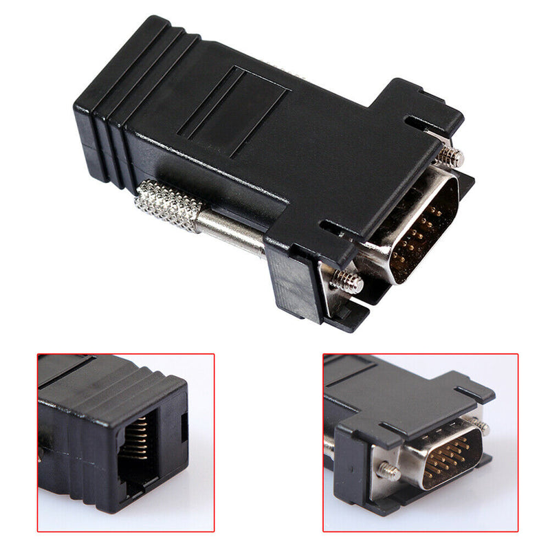 VGA Extender Female/Male to Lan Cat5 Cat5e/6 RJ45 Ethernet Female Adapter