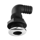 Stainless/Nylon 90 Degrees Thru-Hulls for Hose, 1 inch Threaded Hose Barb Drain