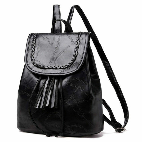 Women & Girl Tassel Shoulder Bag Faux Leather Backpack Travel Backpack Bag VJF
