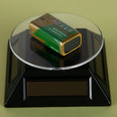 Mini 4 Panels Solar Powered Turn Table Rotary Jewelry Display Stand Black