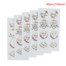 80pcs/10sheet Gift Sealing Stickers Thank you Design Diary Scrapbooking StiSEAU