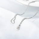 Double Heart Crystal Pendant Necklace Adjustable Clavicle Chain Choker Jewe BX
