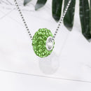Crystal Ball Pendant Necklace Fashion Rhinestone Choker Jewelry (Green) A