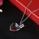 Plant Heart Shaped Glass Ball NecklacIn Glass Wish Bottle Chain Necklace Pend TE