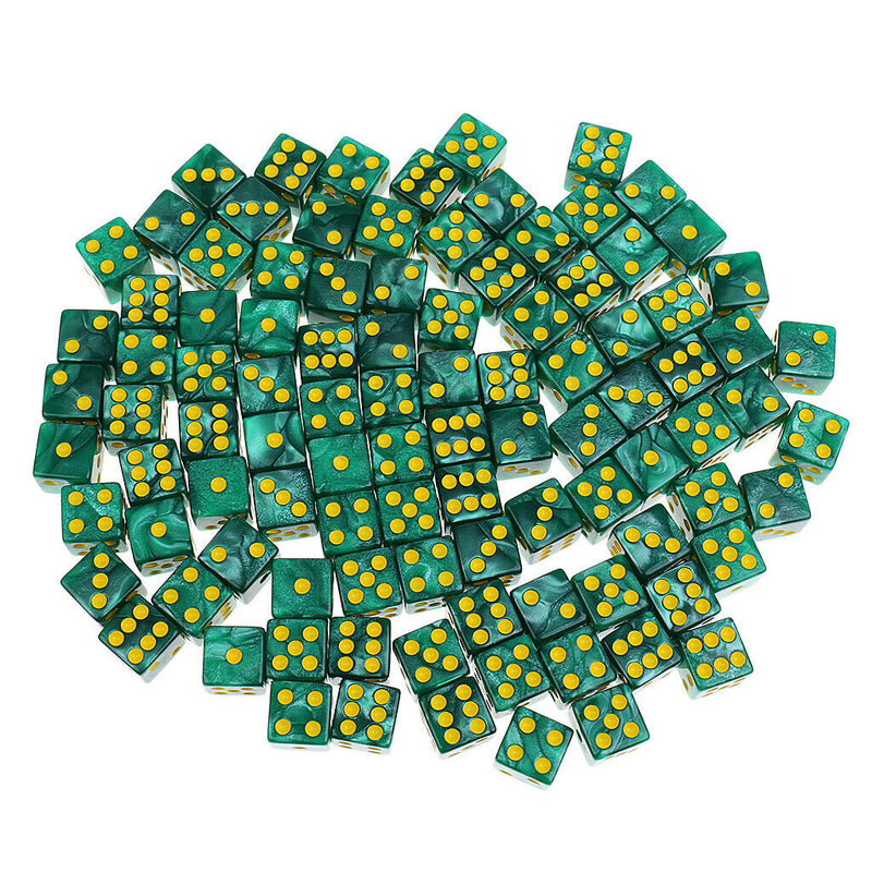 100x Six-sided D6 Dice 14mm For D\u0026D Casino Poker