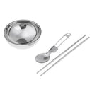 Portable Travel Set Stainless Steel Bowl Chopsticks Spoon Camping Tableware Set