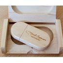 16G USB2.0 Memory Stick Thumb Pen Drive U-disk w/ Mini Maple Wood Oval Gaine