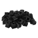 50 Pcs Plastic Blanking End Cap Square Tube Insert 16mmx16mm Black O1H2