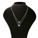 European Rhinestone Pendant Clavicle Chain Women 2 Layer Necklace Jewelry A