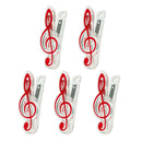 5pcs Red Music Note Clip Music Book Page Clip Treble Celf Clip Bookmarks