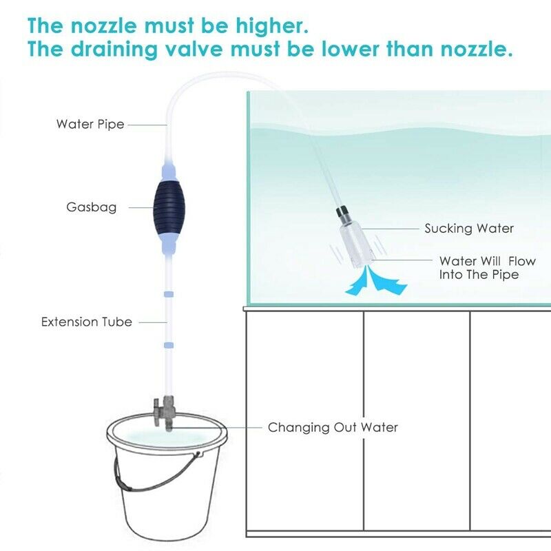 Aquarium Water Changing And Gravel Cleaner Vacuum Tool With Filter Function C3H8