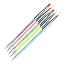 Magideal 5pcs Nail Art Brushes Painting Drawing Dotting Pen Tools Dual Ended