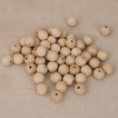 150pcs Unfinished Wood Beads Round Beads Baby Teether Toys 8mm 10mm 12mm
