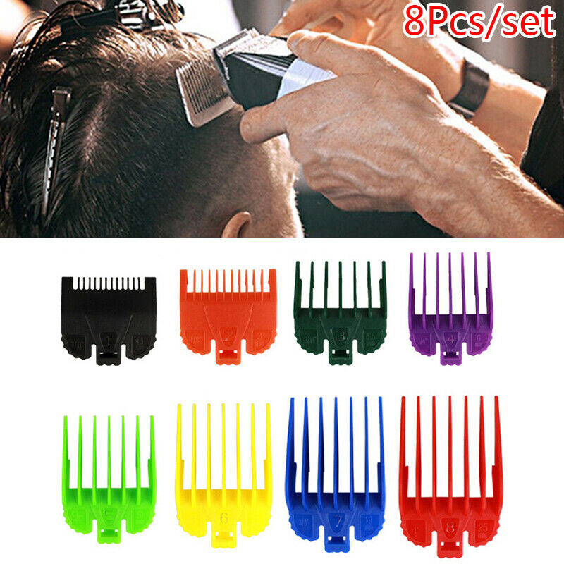 8Pcs Hair Clipper Cutting Guide Limit Combs Attachment Barber Stylist Groome Gn