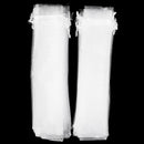 50pcs White Drawstring Organza Folding Hand Fan Pouch Party Wedding Favor G J3S7