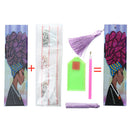 DIY Special Shape Diamond Painting Leather Lady Bookmark with Tassel Crafts