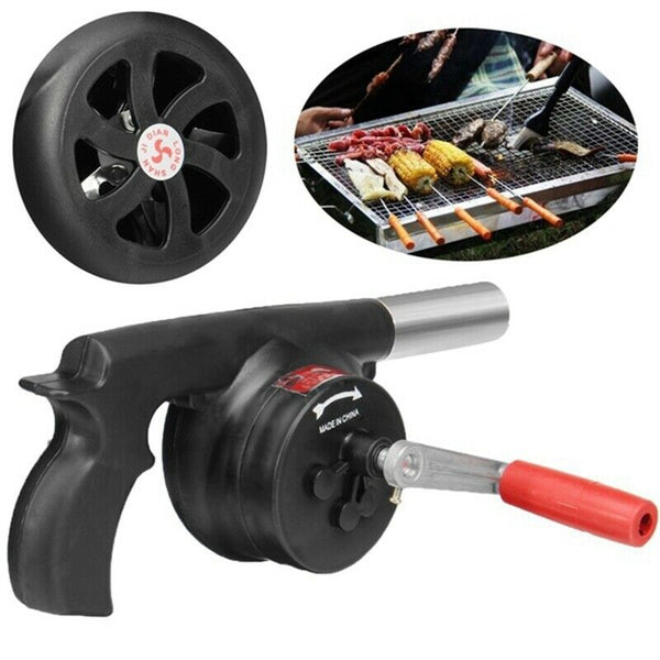 Outdoor Cooking BBQ Fan Air Blower For Barbecue Fire Bellows Hand Crank Too Z9W4