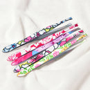 Printing Flower Stainless Steel Slant Tip Eyebrow Tweezer Hair Removal Random Z