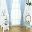 Flower Carving Sheer Window Curtain Rod Pocket Drape Panel 39x98inch Blue