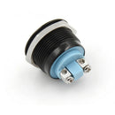 1PC 22mm waterproof black momentary metal flat top push button switch   Z