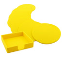 7pcs Rubber Silicone Coasters Round for Hot Drink Bar Table Placemat,Yellow