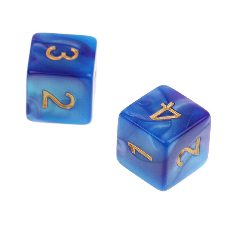 10 D6 Polyhedral Dice For  Table Games Blue